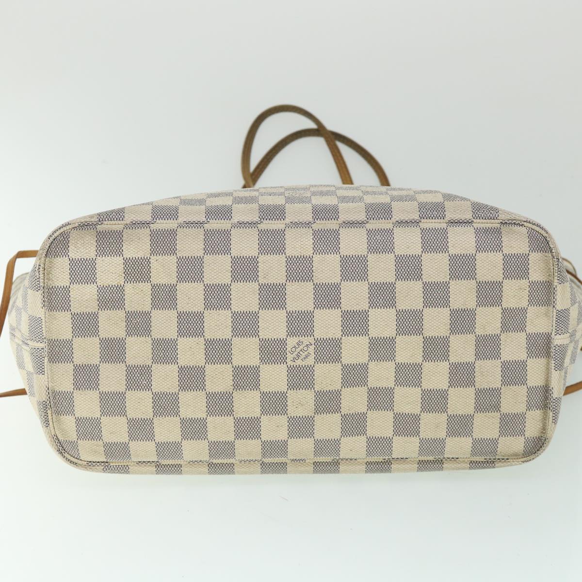 LOUIS VUITTON Damier Azur Neverfull MM Tote Bag N41605 LV 54460
