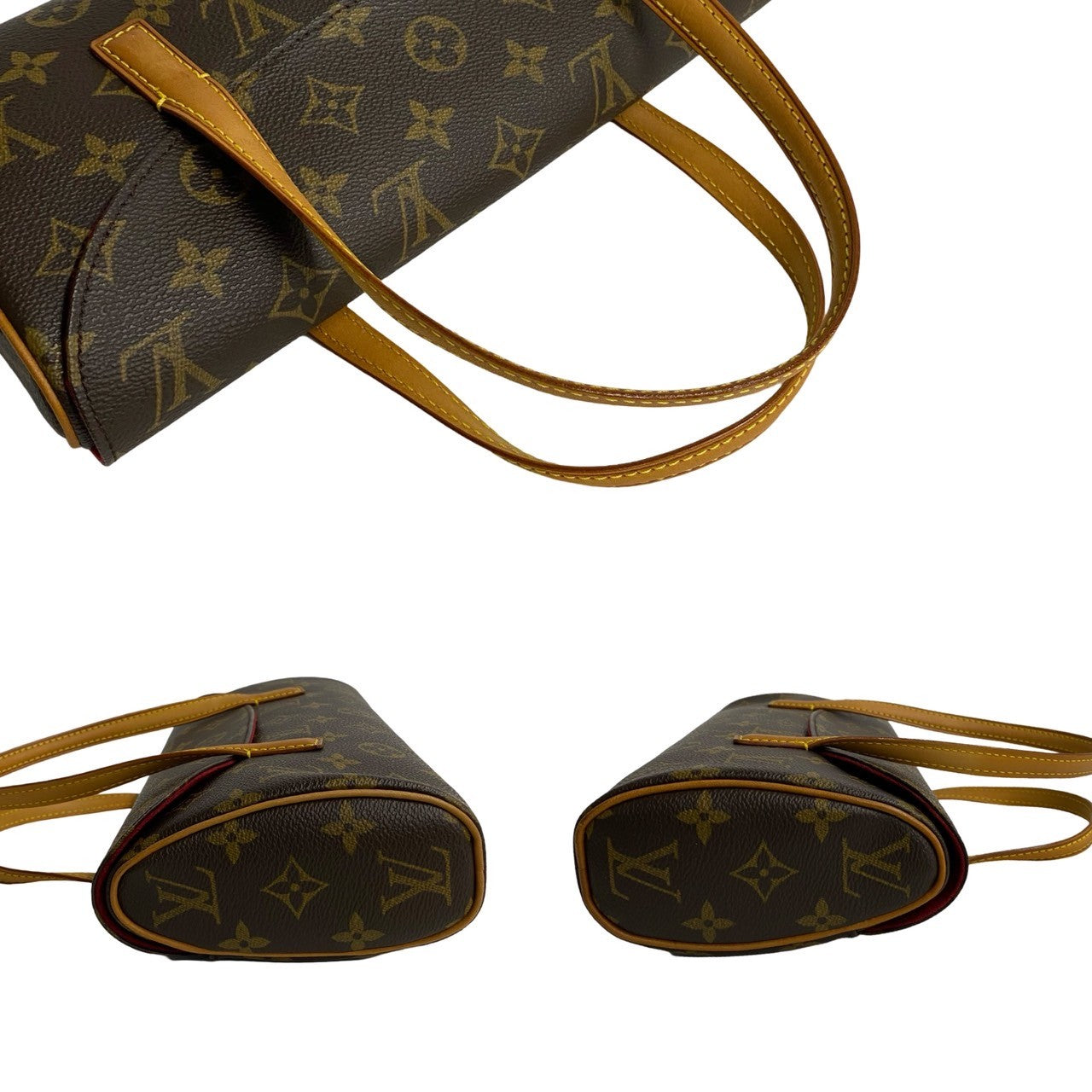 Louis Vuitton Vintage Sonatine Leather Handbag Brown