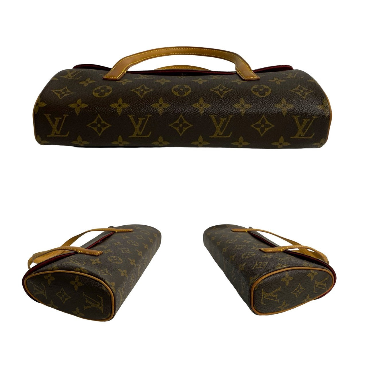 Louis Vuitton Vintage Sonatine Leather Handbag Brown