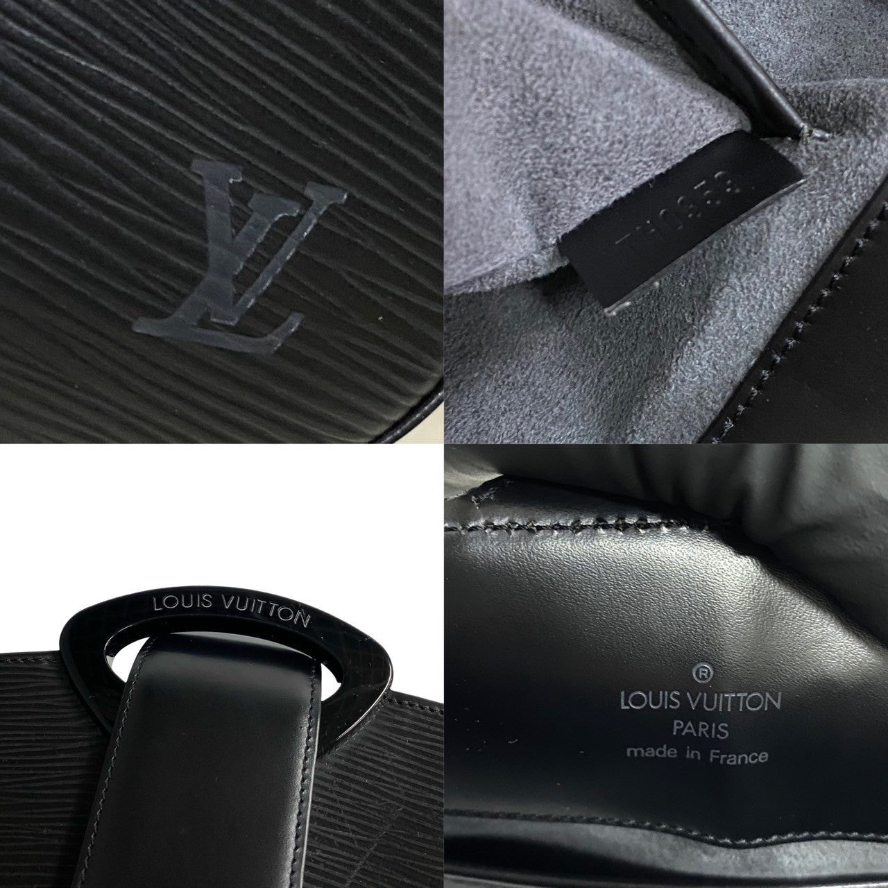 Louis Vuitton Epi Leather Shoulder Bag Black
