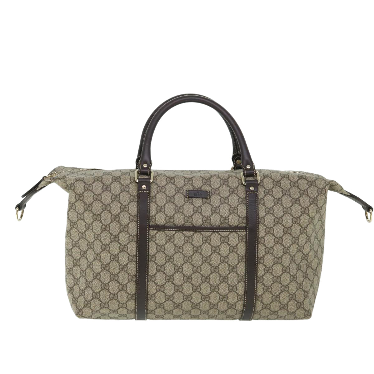 Luxury Gucci GG Supreme Boston Bag PVC Leather 2way Beige 246895  54514