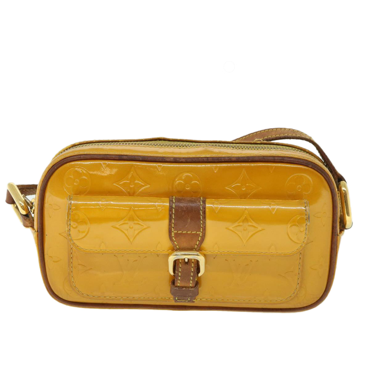 LOUIS VUITTON Monogram Vernis Christy MM Shoulder Bag Jaune M91108 LV 54528