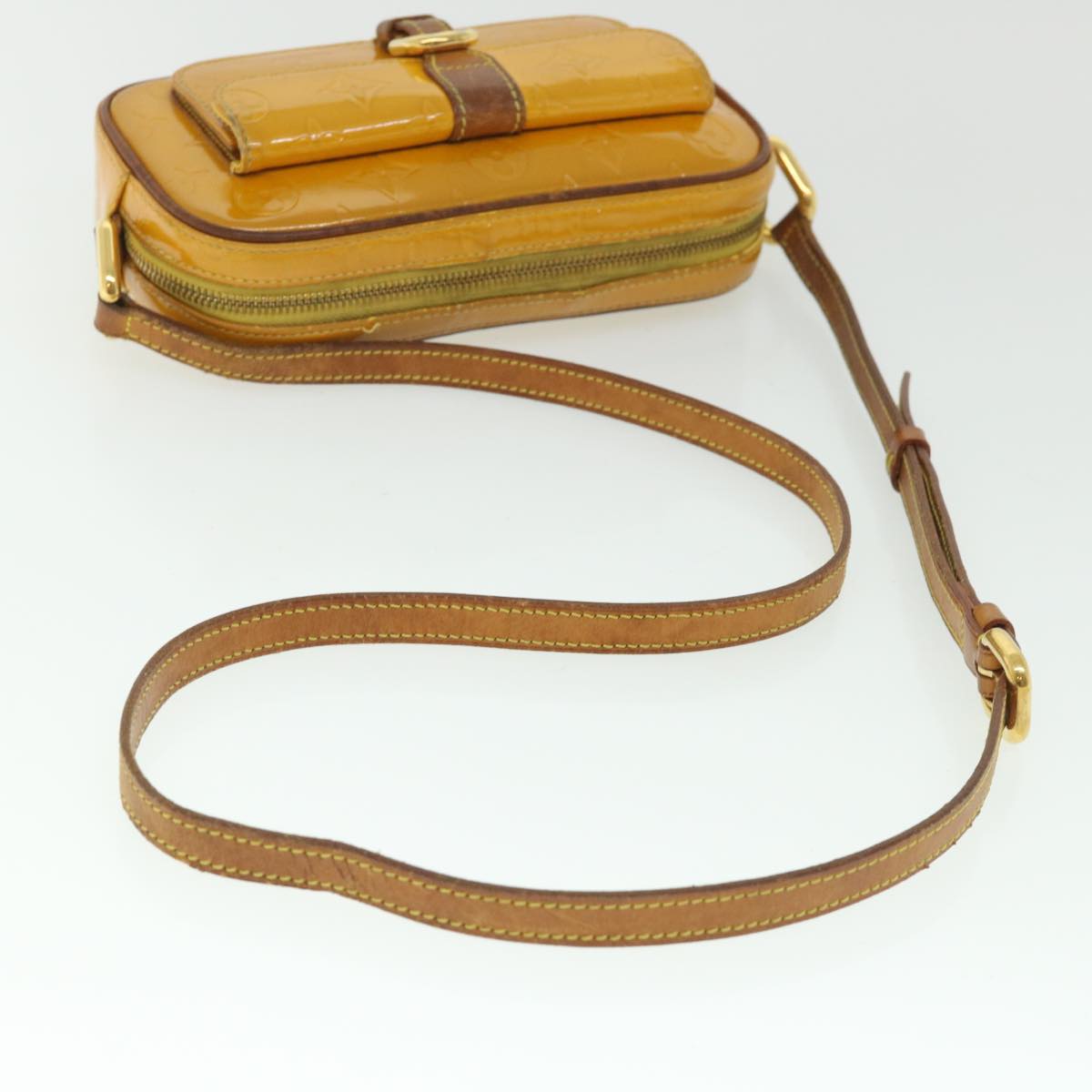 LOUIS VUITTON Monogram Vernis Christy MM Shoulder Bag Jaune M91108 LV 54528