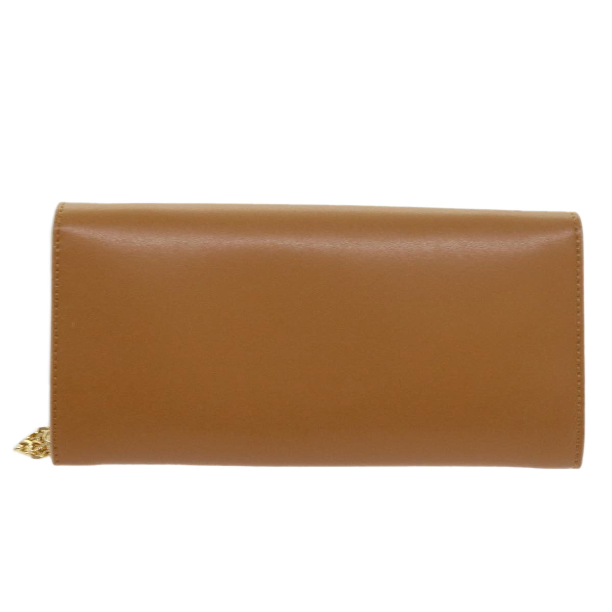 Luxury FendiChain Shoulder Long Wallet Leather Yellow Brown54537