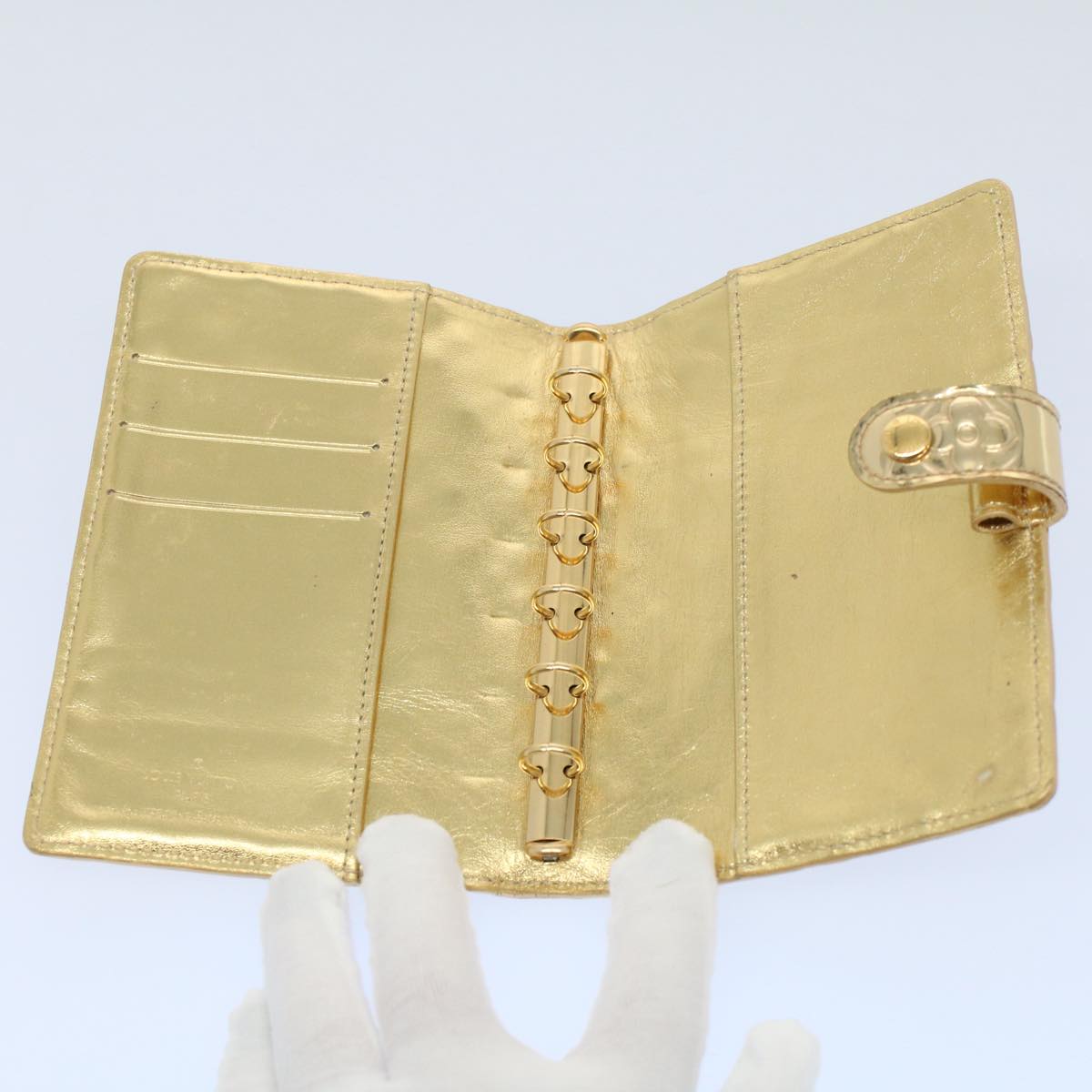 LOUIS VUITTON Monogram Miroir Agenda PM Day Planner Cover Gold R20962 54599