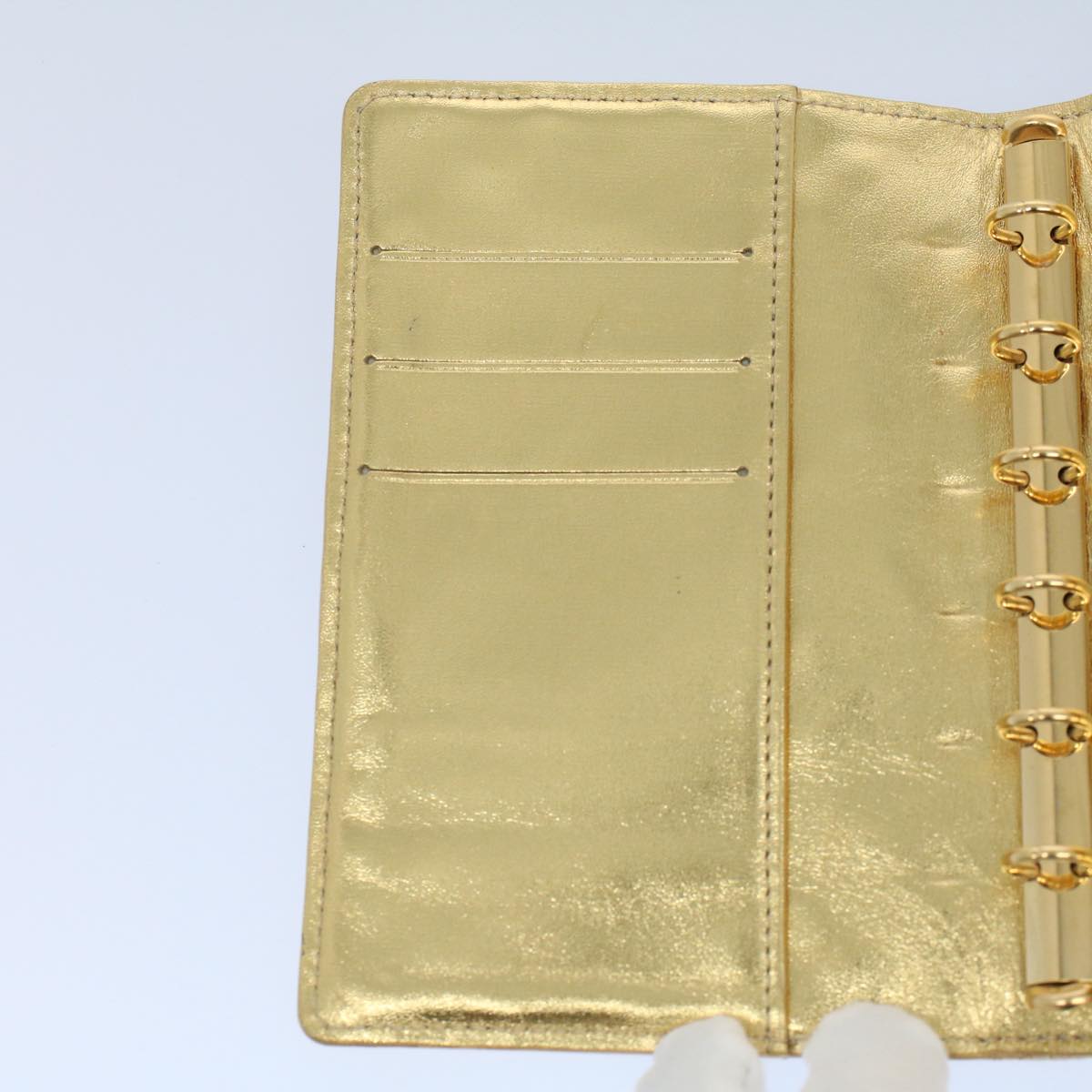 LOUIS VUITTON Monogram Miroir Agenda PM Day Planner Cover Gold R20962 54599
