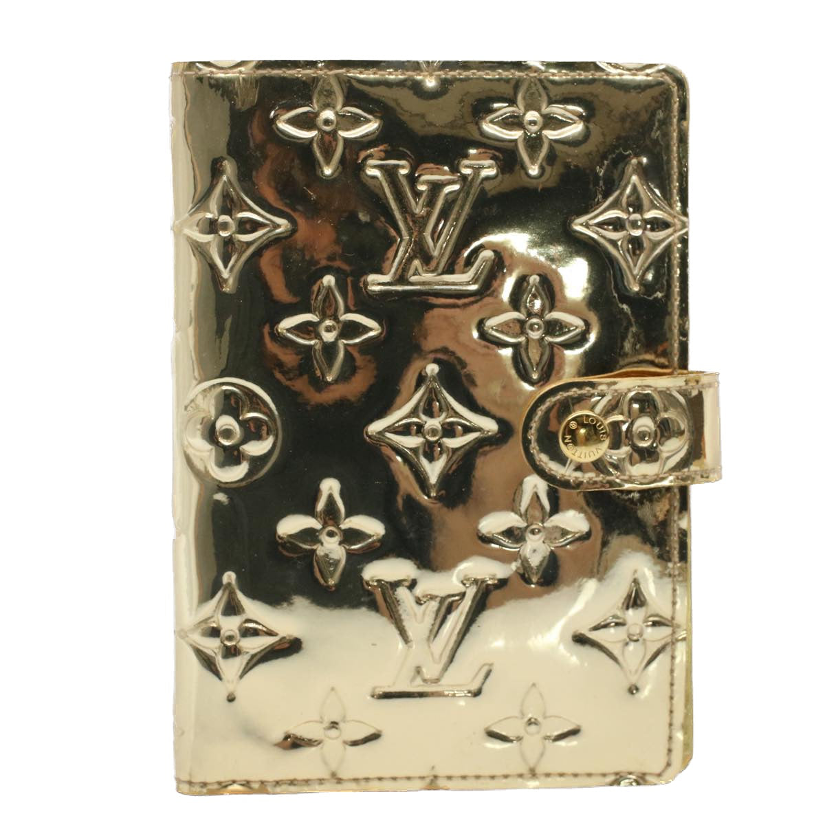 LOUIS VUITTON Monogram Miroir Agenda PM Day Planner Cover Gold R20962 54599
