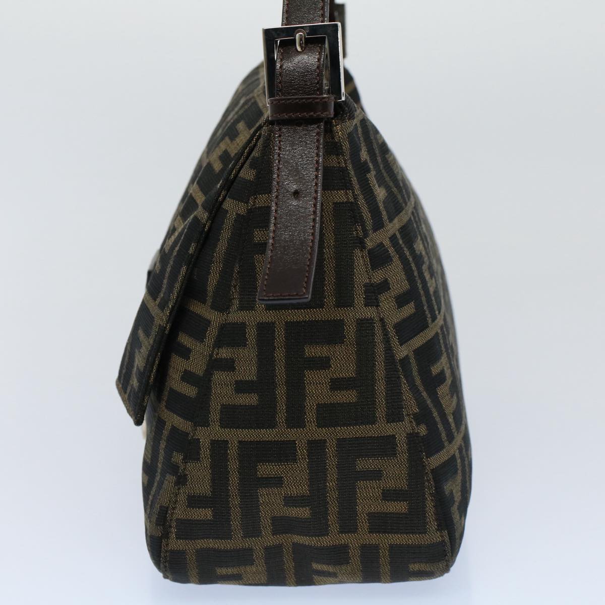 Luxury FendiZucca Canvas Mamma Baguette Shoulder Bag Black Brown54707