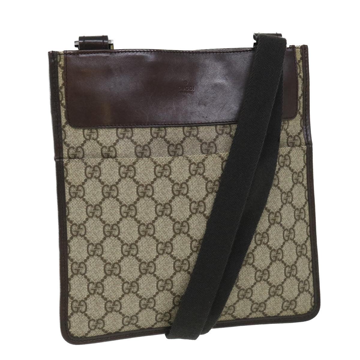 Luxury Gucci GG Canvas Shoulder Bag PVC Leather Beige 27639  54754