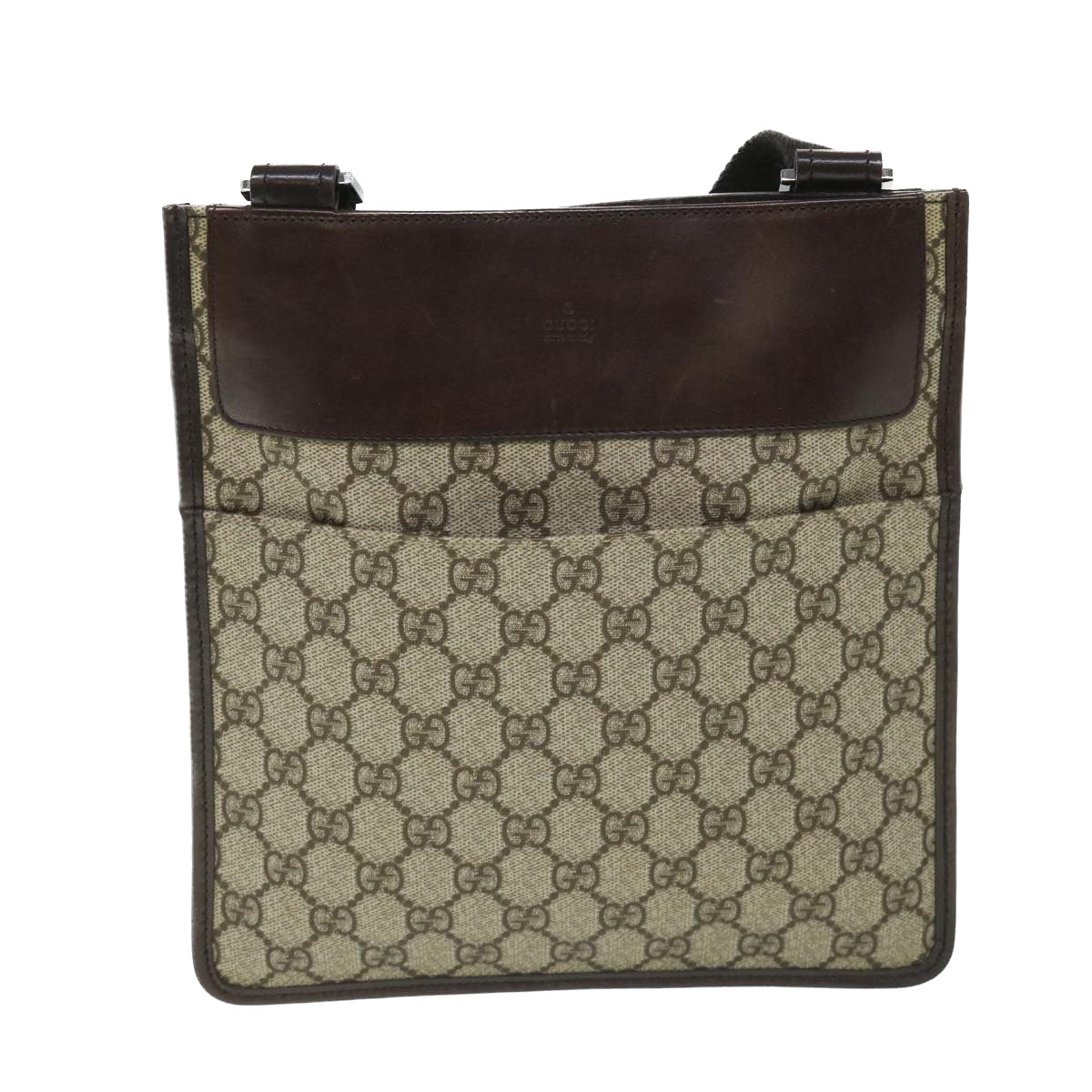 Luxury Gucci GG Canvas Shoulder Bag PVC Leather Beige 27639  54754