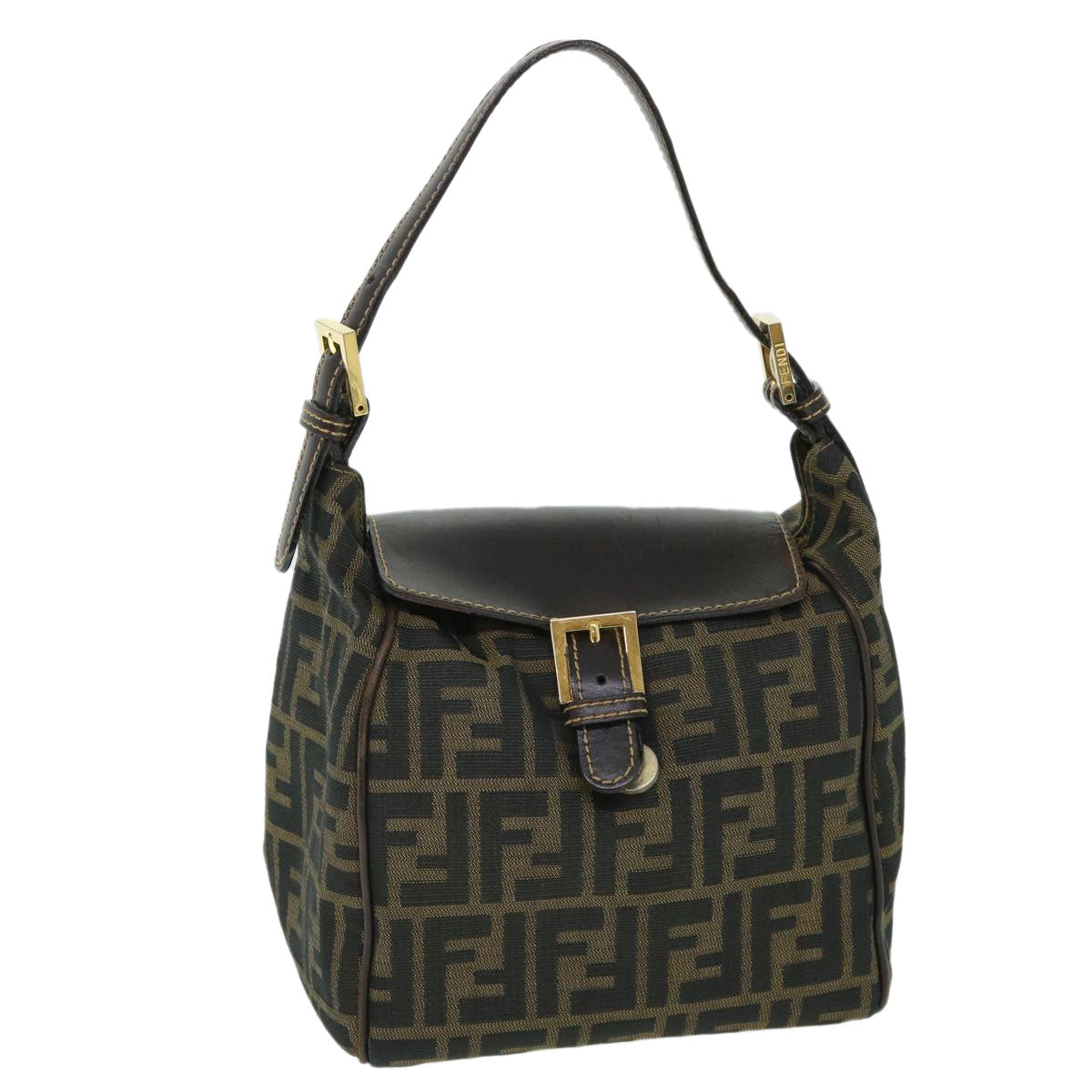 Luxury FendiZucca Canvas Hand Bag Black Brown54803