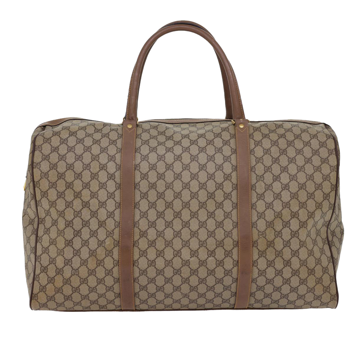 Luxury Gucci GG Canvas Boston Bag PVC Leather Beige 012.123.6081.55  54849