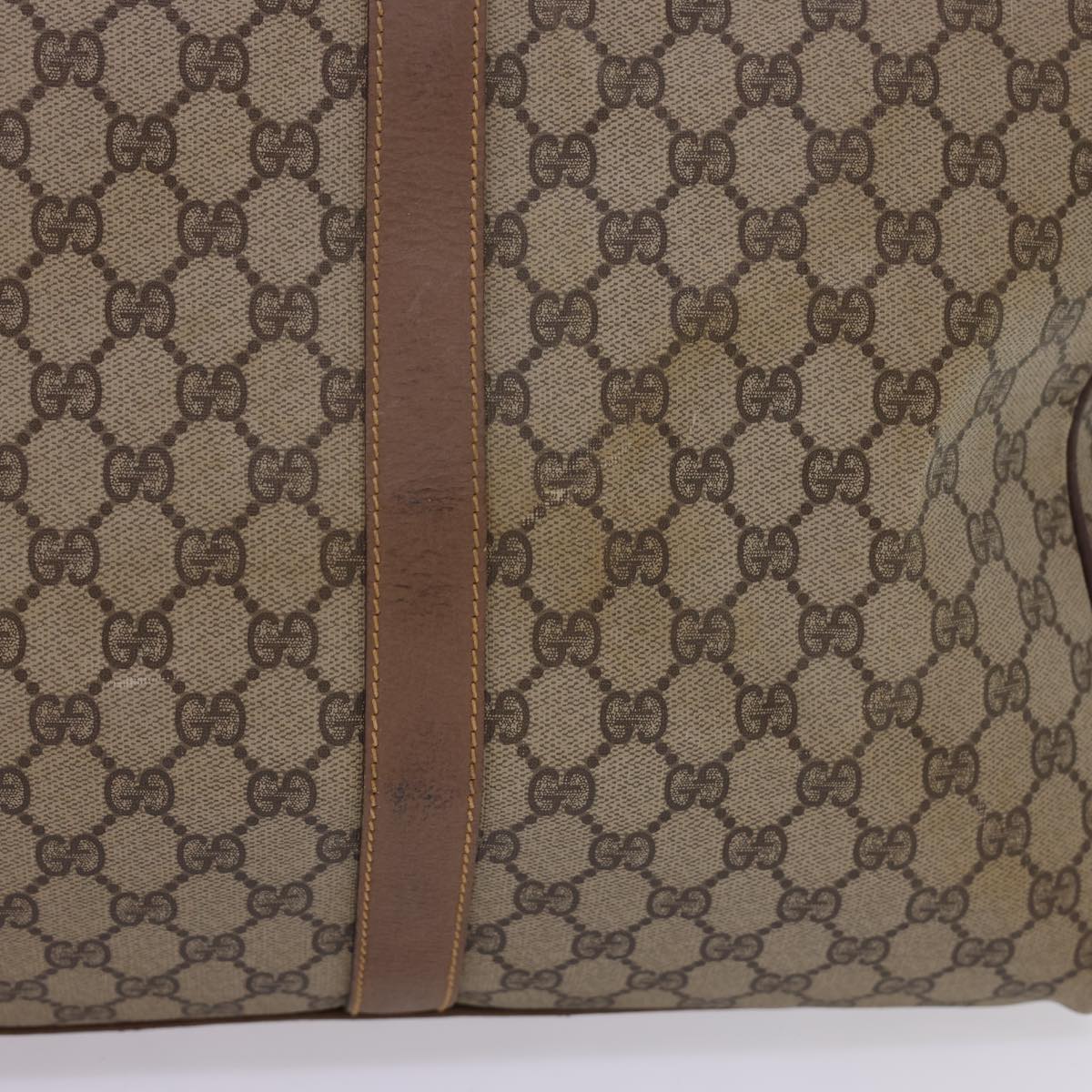 Luxury Gucci GG Canvas Boston Bag PVC Leather Beige 012.123.6081.55  54849