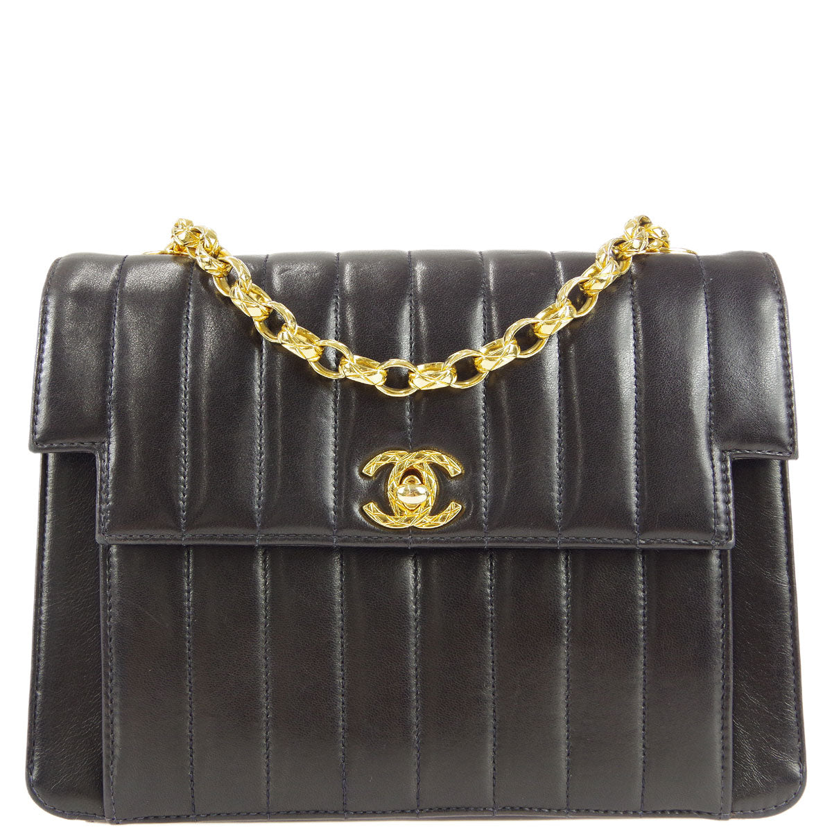 Luxury Chanel 1991-1994 Lambskin Vertical Stitch Flap Bag