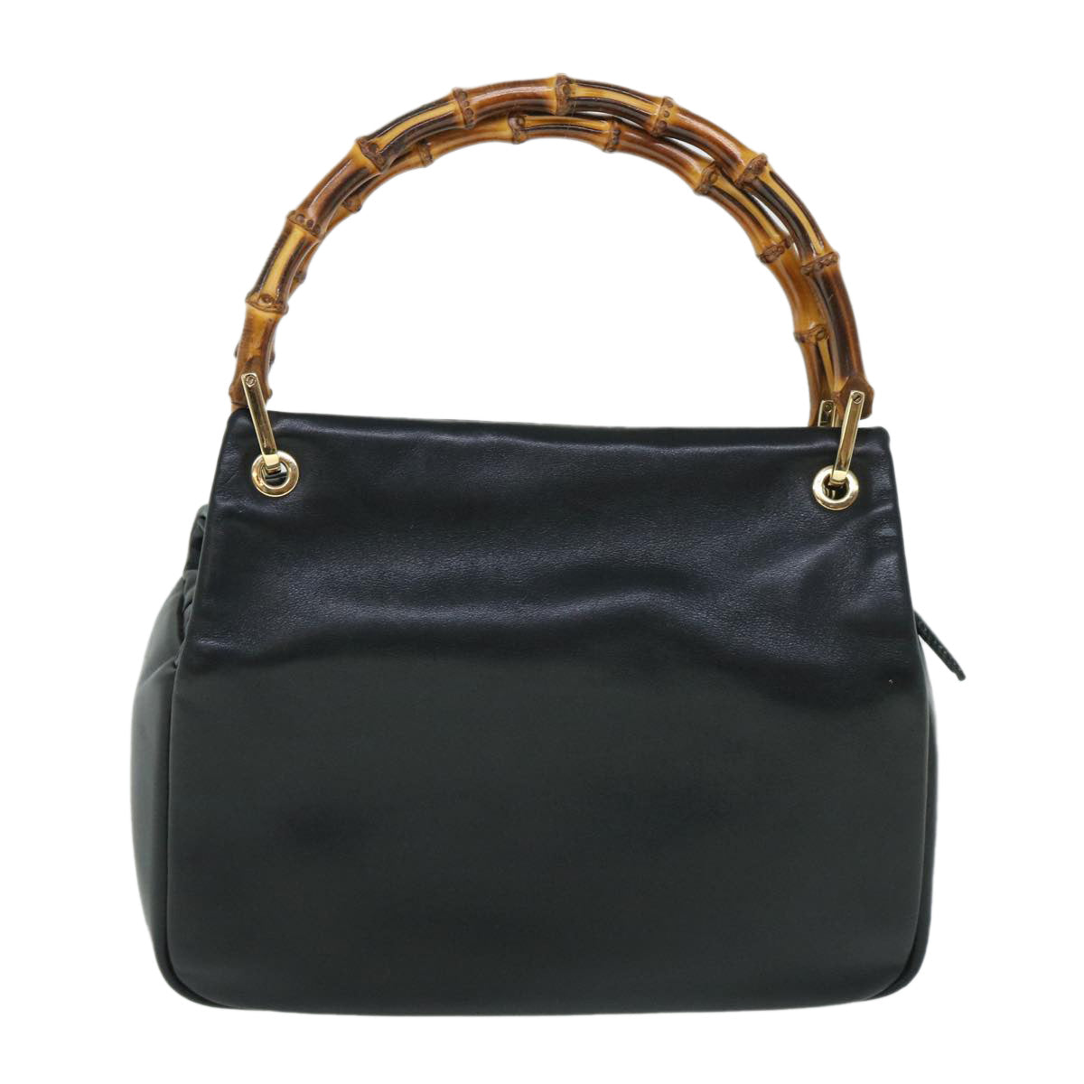 Luxury Gucci Bamboo Hand Bag Leather Black  54902