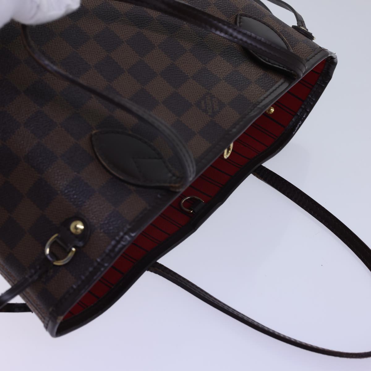 LOUIS VUITTON Damier Ebene Neverfull PM Tote Bag N51109 LV 54939