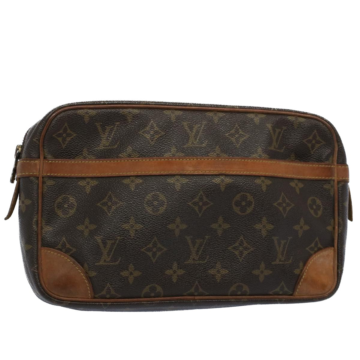 LOUIS VUITTON Monogram Compiegne 28 Clutch Bag M51845 LV 54940