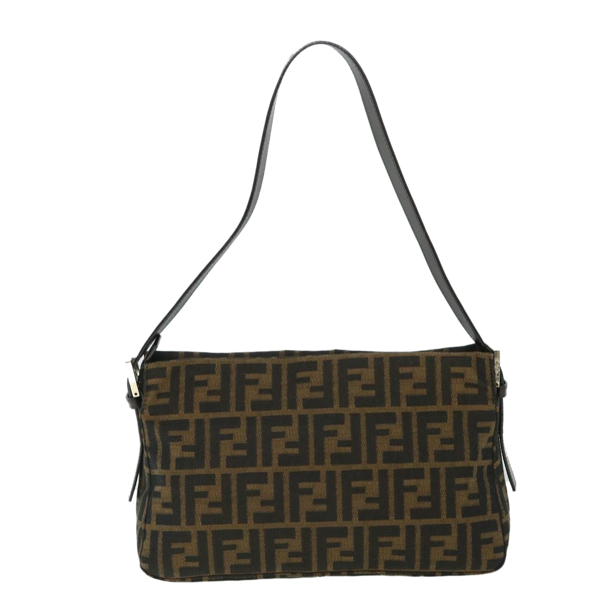 Luxury FendiZucca Canvas Mamma Baguette Shoulder Bag Black Brown54960