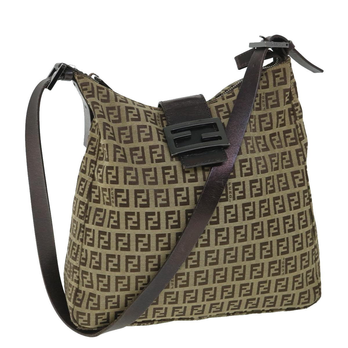 Luxury FendiZucchino Canvas Mamma Baguette Shoulder Bag Brown54964