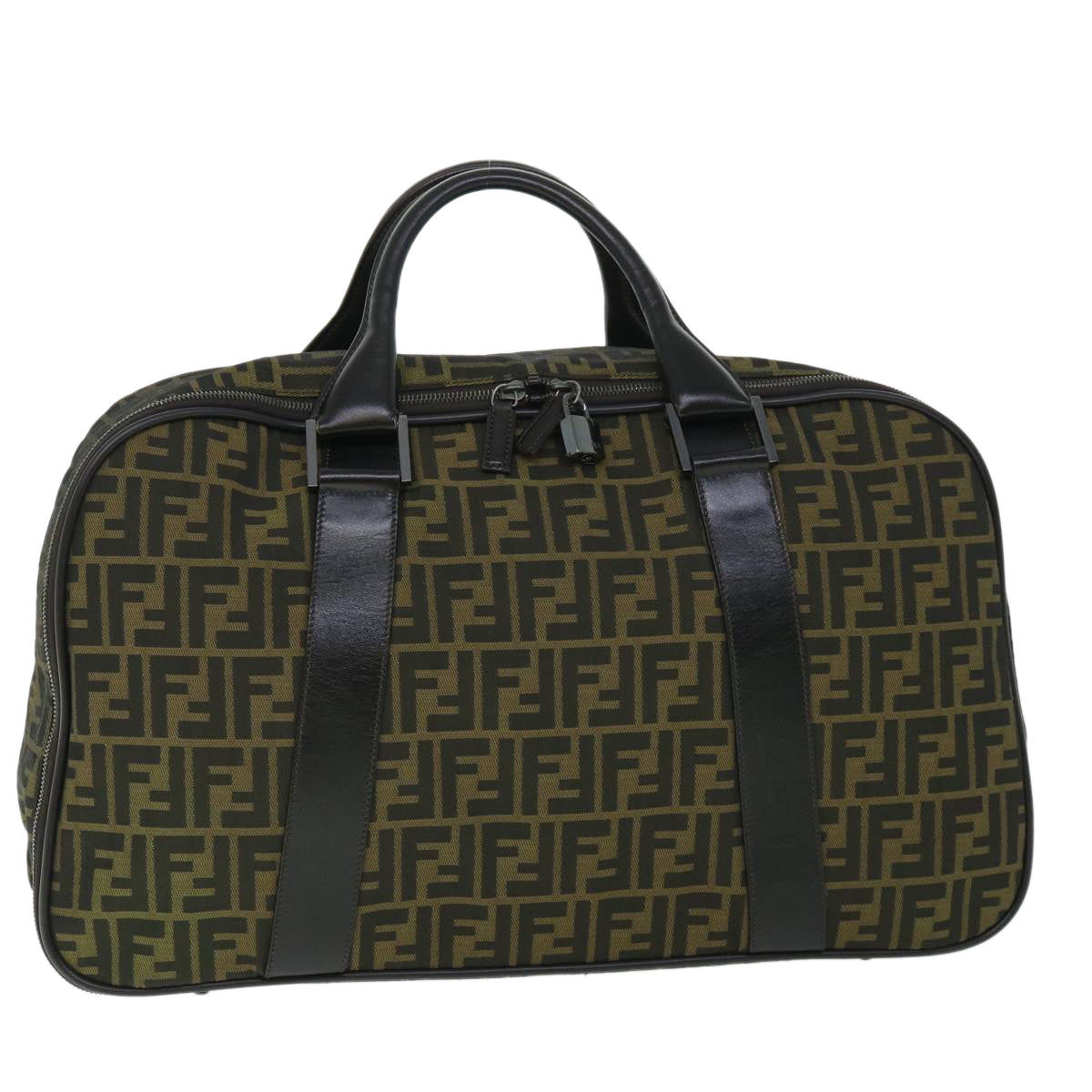Luxury FendiZucca Canvas Boston Bag Brown54989
