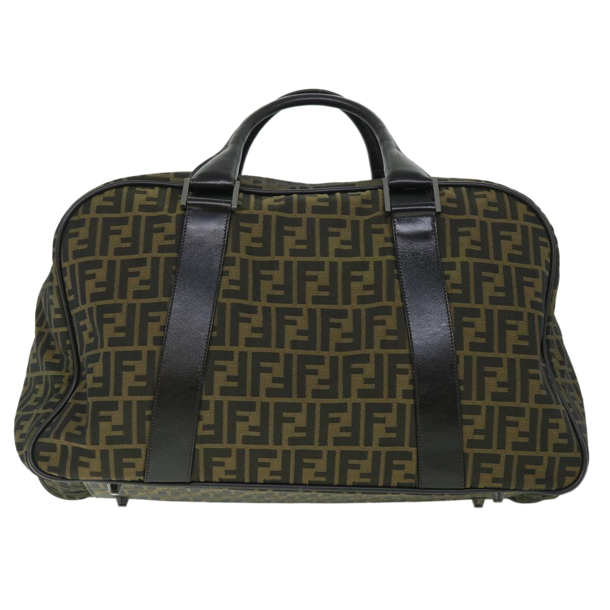 Luxury FendiZucca Canvas Boston Bag Brown54989