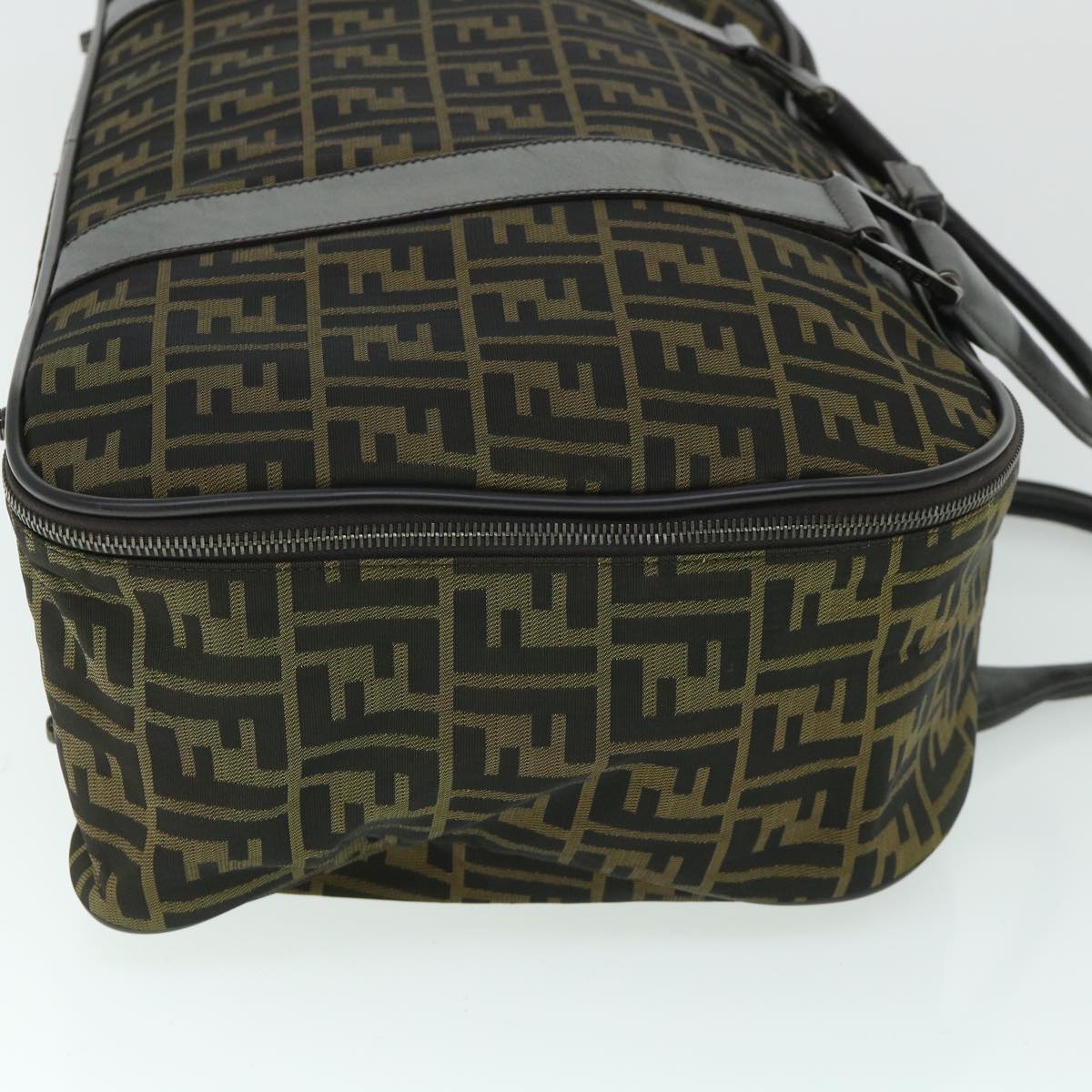 Luxury FendiZucca Canvas Boston Bag Brown54989
