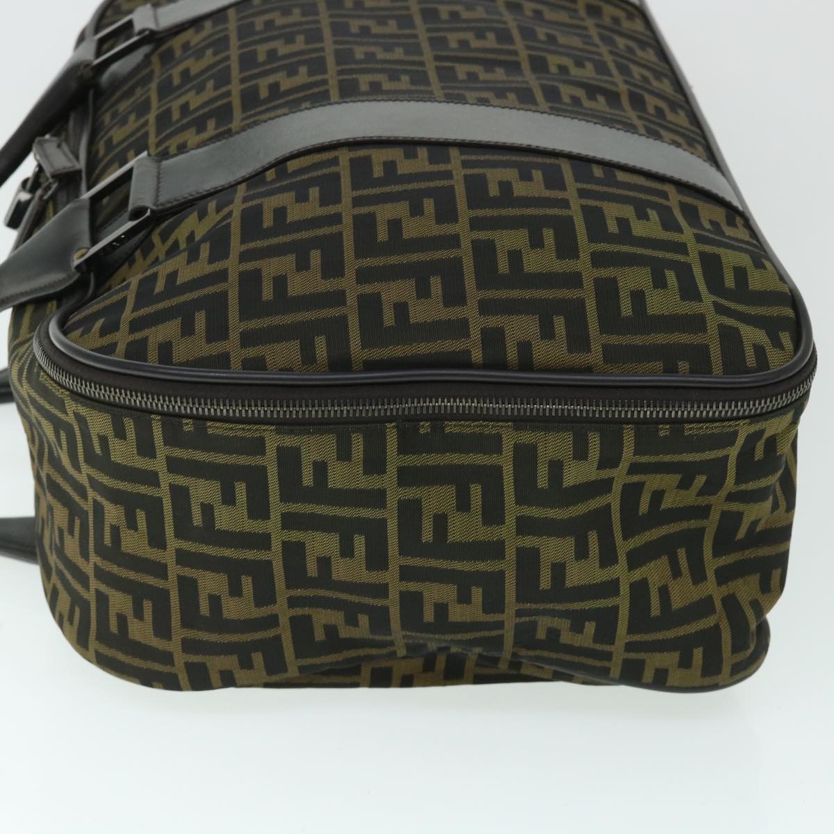 Luxury FendiZucca Canvas Boston Bag Brown54989