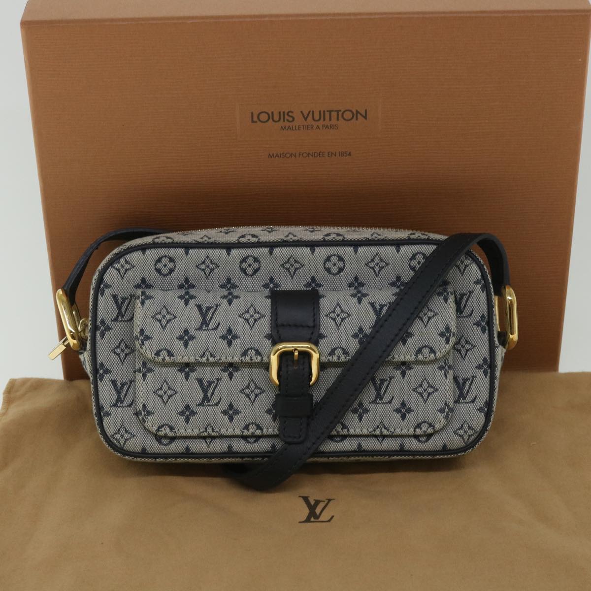 LOUIS VUITTON Monogram Mini Juliet MM Shoulder Bag Blue M92004 LV 54995
