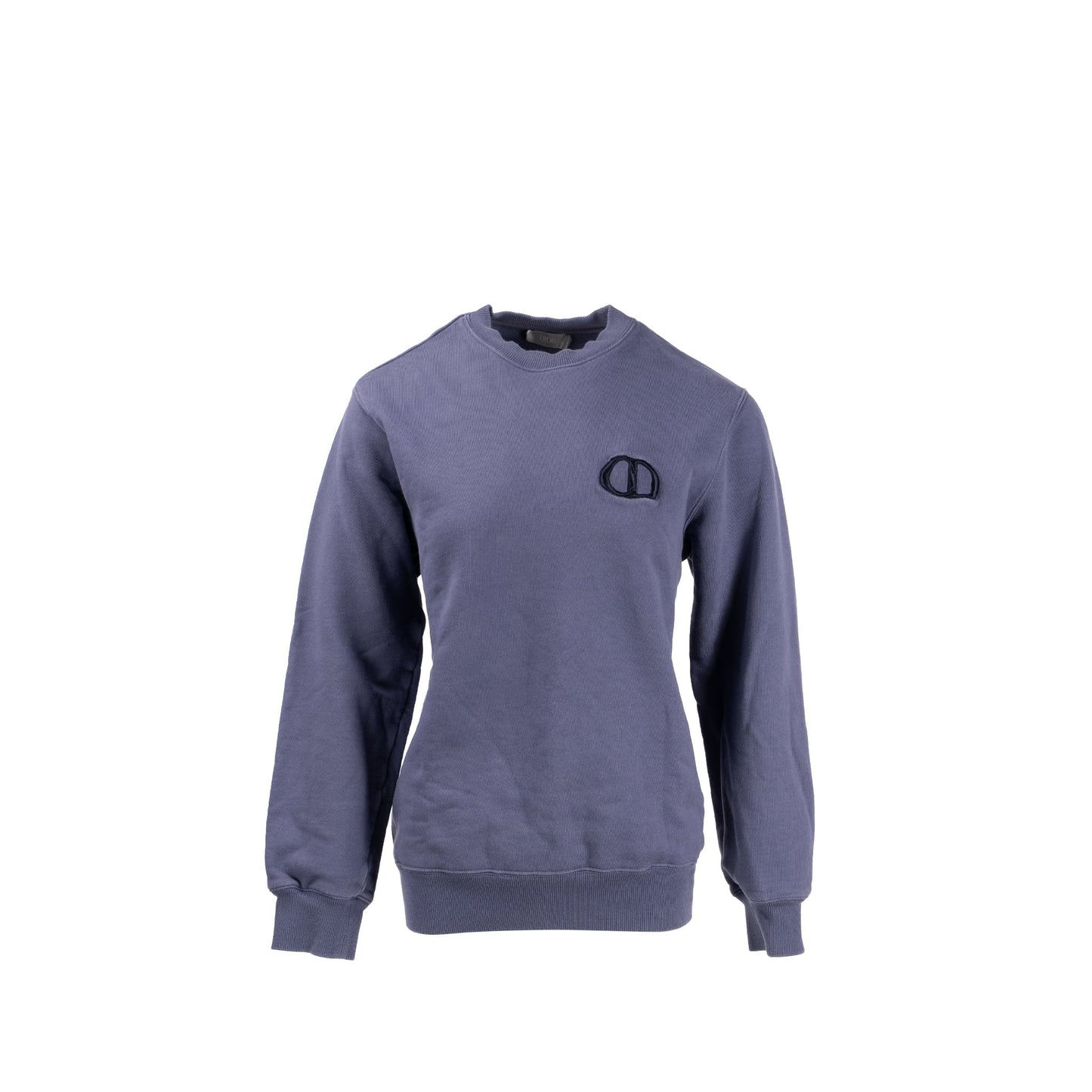 Luxury Dior Size S CD Embossed Sweatshirt Cotton Purple Grey