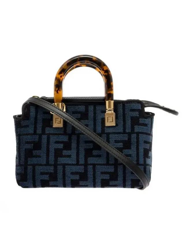 Luxury Fendi By The Way FF Motif Small Tote Bag Blue