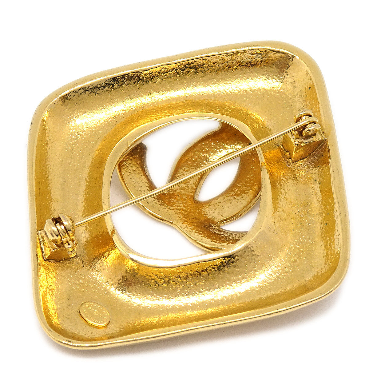 Luxury Chanel 1997 Diamond Brooch Pin Gold