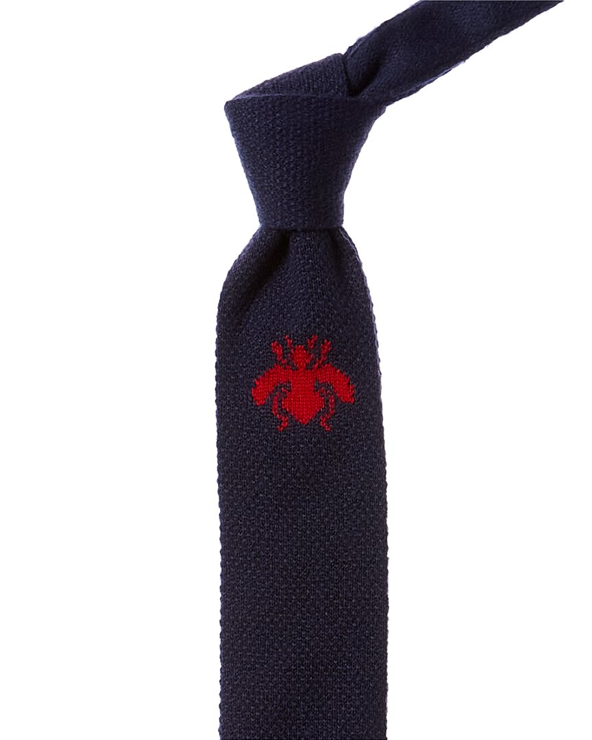Gucci Navy Cashmere & Silk-Blend Tie