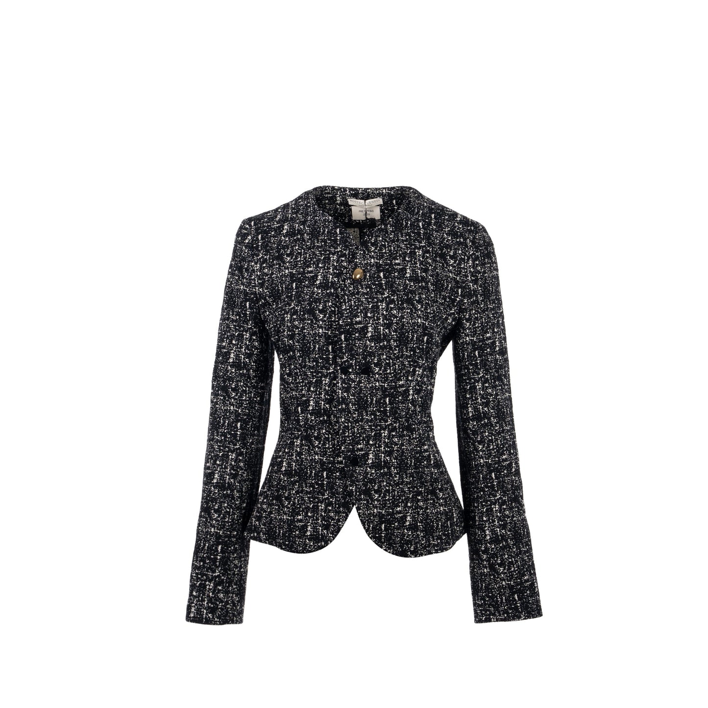 Bottega Veneta size 40 Jacquared Jacket wool / cotton back / white