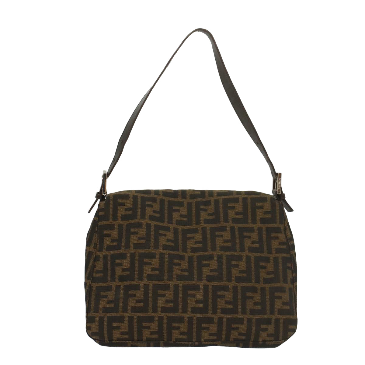 Luxury FendiZucca Canvas Mamma Baguette Shoulder Bag Brown Black55001
