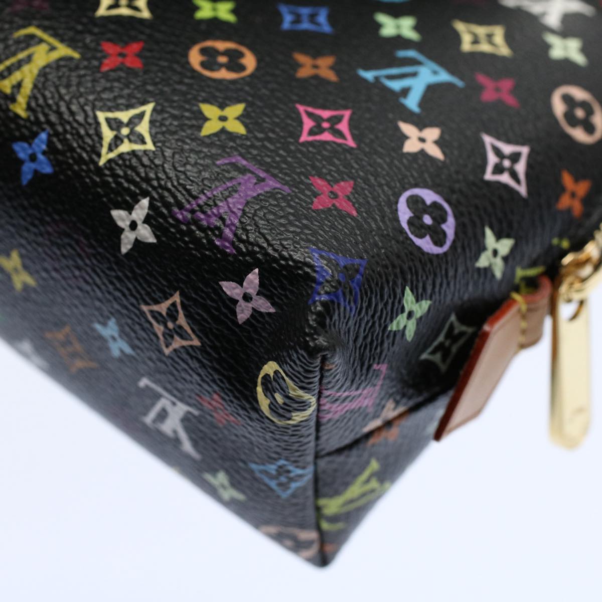LOUIS VUITTON Monogram Multicolor Pochette Cosmetic Black M47355 LV 55047A