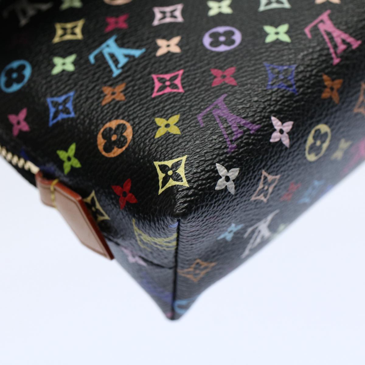 LOUIS VUITTON Monogram Multicolor Pochette Cosmetic Black M47355 LV 55047A