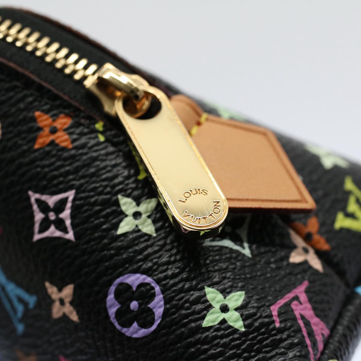 LOUIS VUITTON Monogram Multicolor Pochette Cosmetic Black M47355 LV 55047A