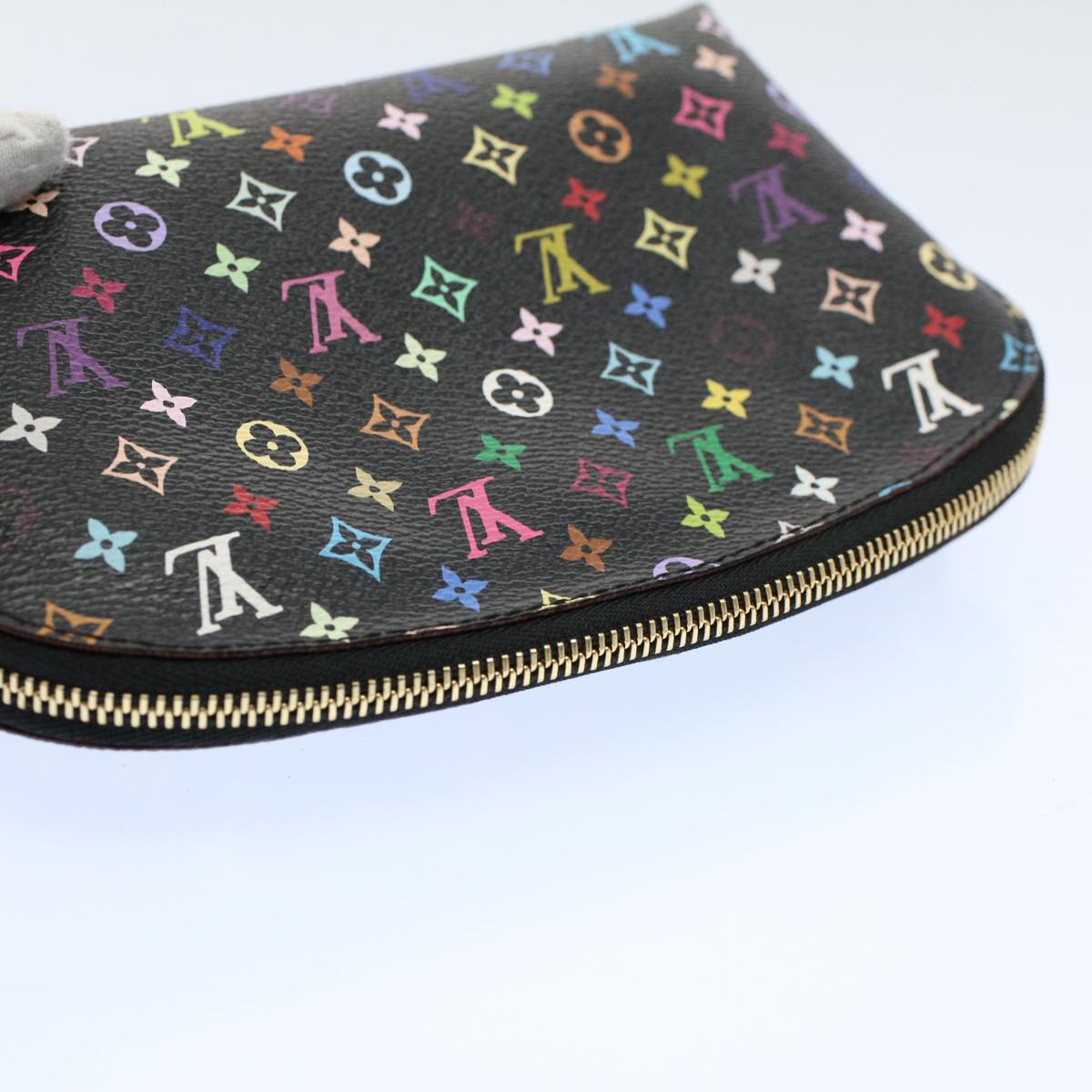 LOUIS VUITTON Monogram Multicolor Pochette Cosmetic Black M47355 LV 55047A