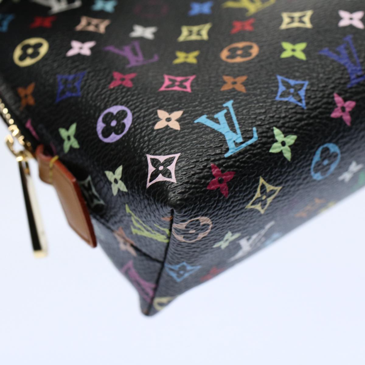 LOUIS VUITTON Monogram Multicolor Pochette Cosmetic Black M47355 LV 55047A
