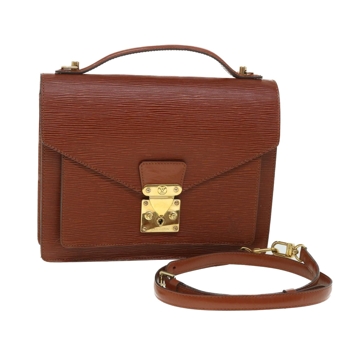 LOUIS VUITTON Epi Monceau Hand Bag Brown M52123 LV 55049