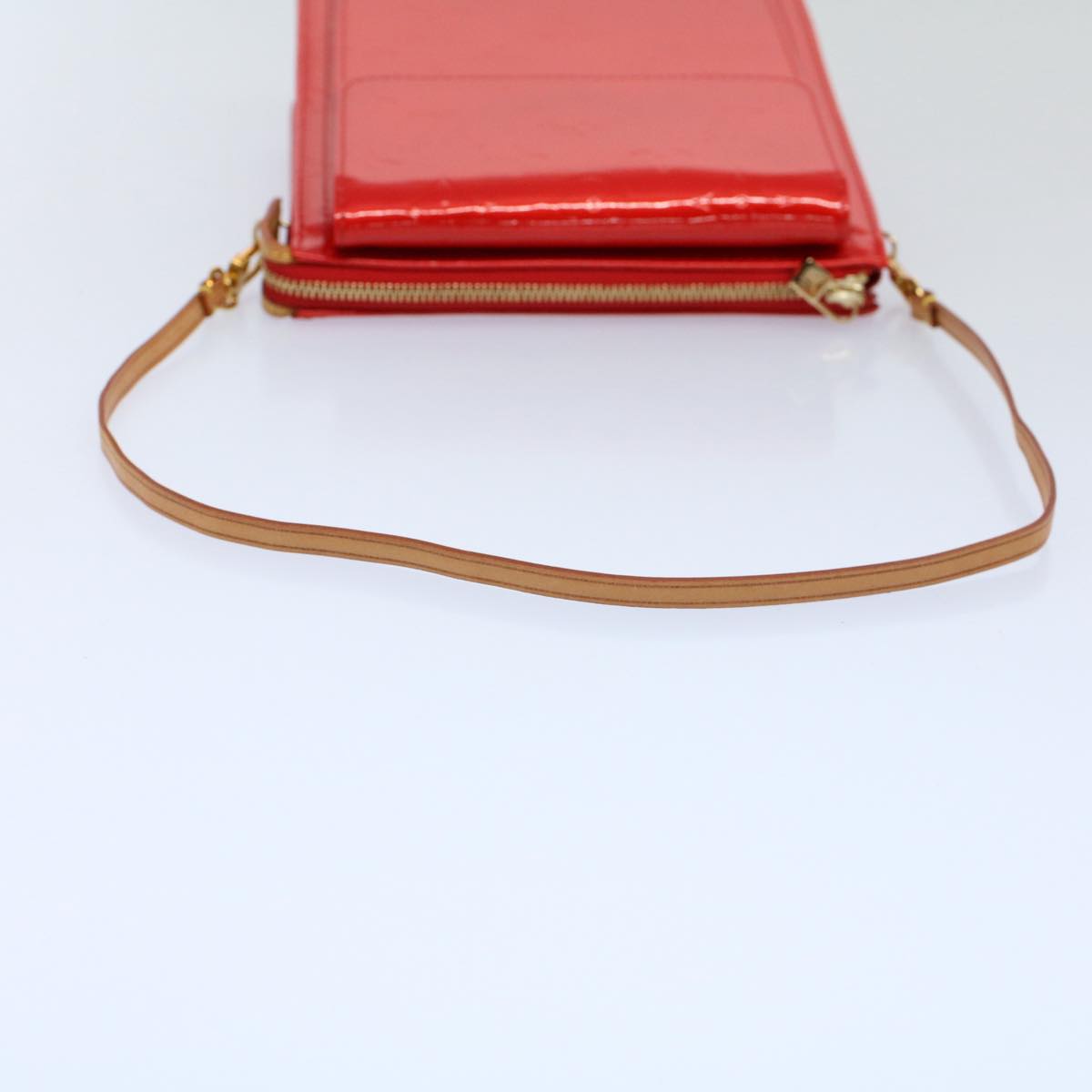 LOUIS VUITTON Monogram Vernis Motto Accessory Pouch Red M91137 LV 55050