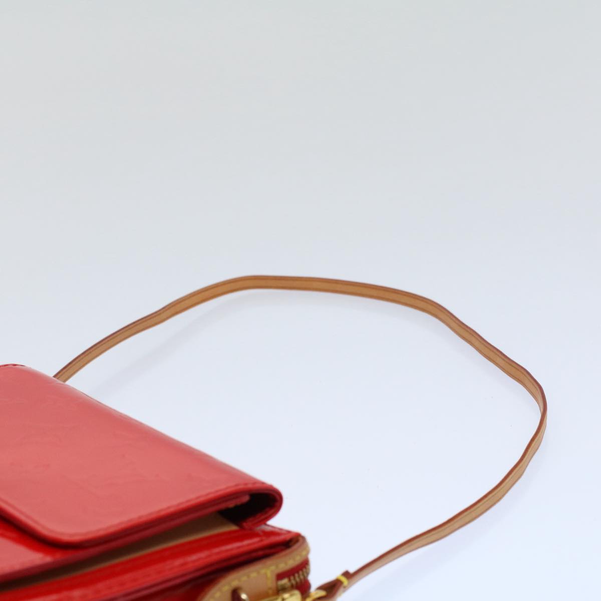 LOUIS VUITTON Monogram Vernis Motto Accessory Pouch Red M91137 LV 55050