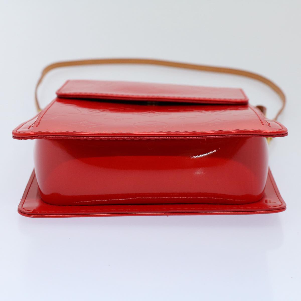 LOUIS VUITTON Monogram Vernis Motto Accessory Pouch Red M91137 LV 55050