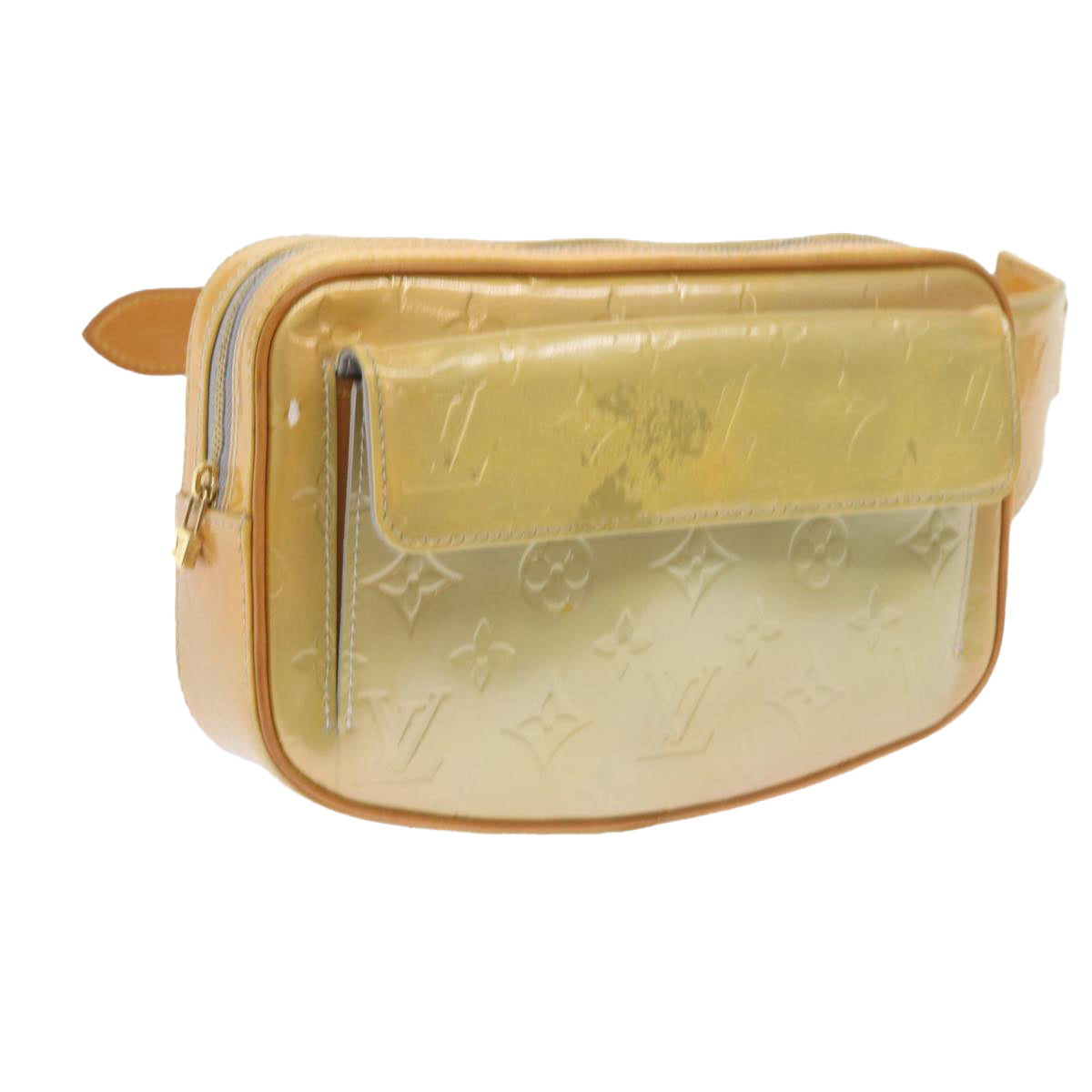 LOUIS VUITTON Monogram Vernis Fulton Waist Bag Gris M91041 LV 55054