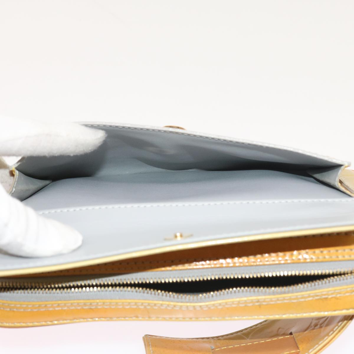 LOUIS VUITTON Monogram Vernis Fulton Waist Bag Gris M91041 LV 55054