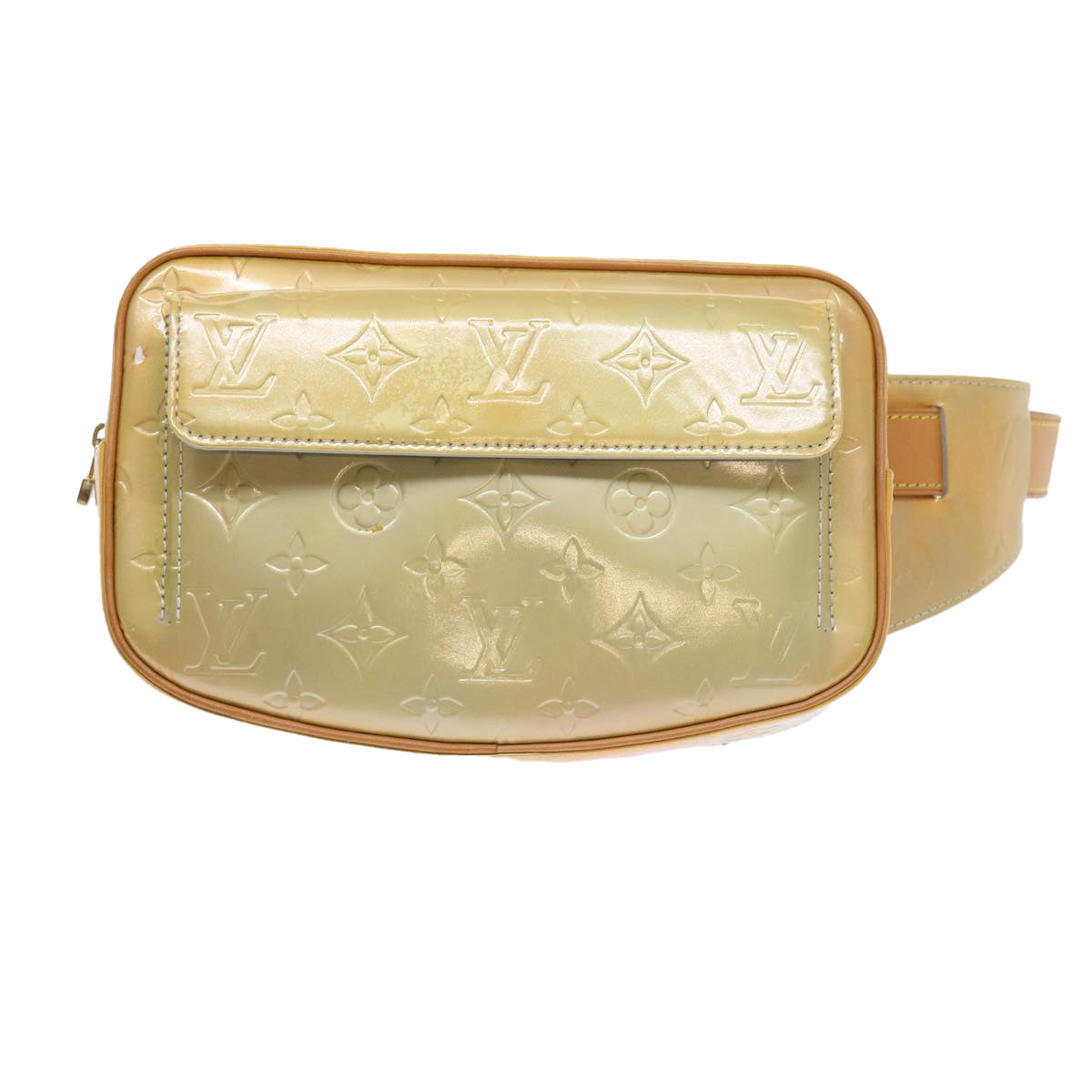 LOUIS VUITTON Monogram Vernis Fulton Waist Bag Gris M91041 LV 55054