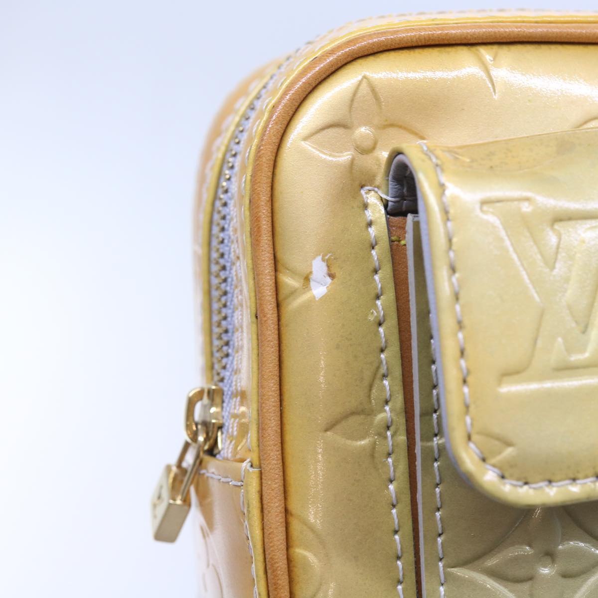 LOUIS VUITTON Monogram Vernis Fulton Waist Bag Gris M91041 LV 55054