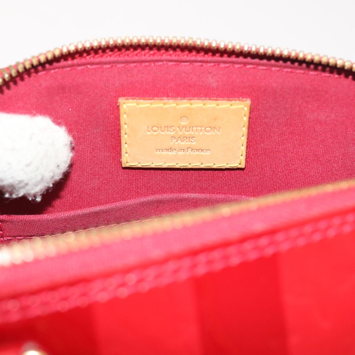 LOUIS VUITTON Vernis Rayure Alma BB Bag 2way Pomme D'amour M91593 LV 55057