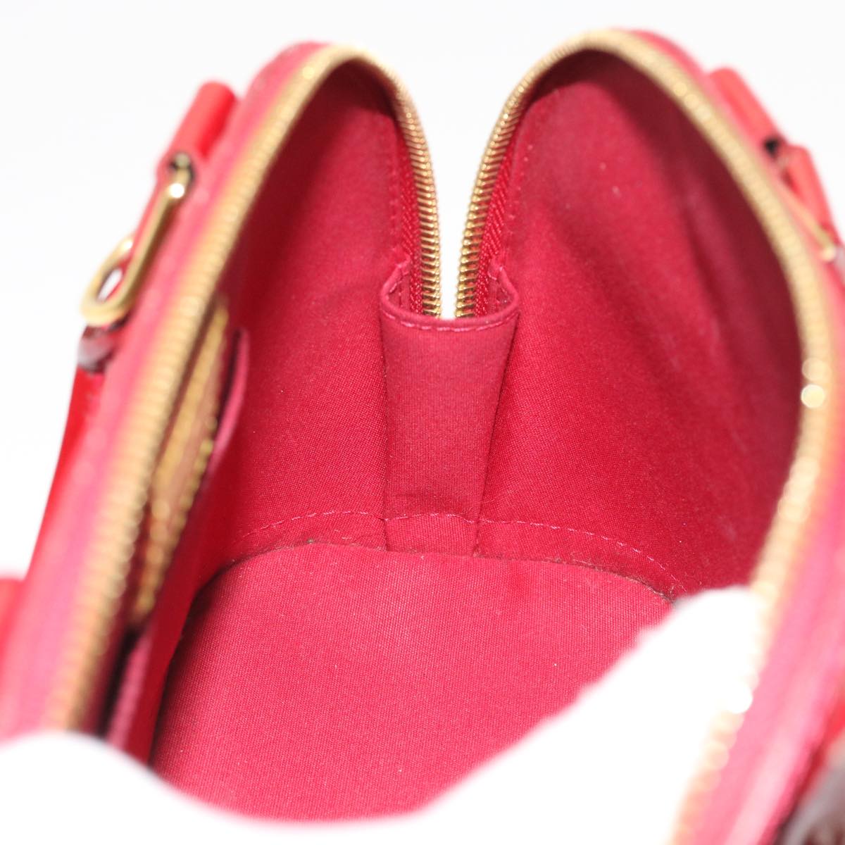 LOUIS VUITTON Vernis Rayure Alma BB Bag 2way Pomme D'amour M91593 LV 55057