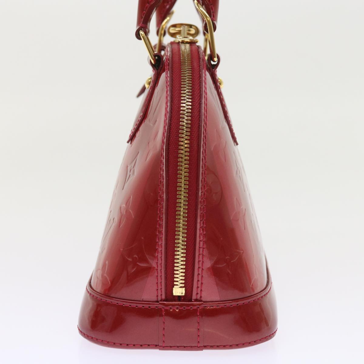 LOUIS VUITTON Vernis Rayure Alma BB Bag 2way Pomme D'amour M91593 LV 55057